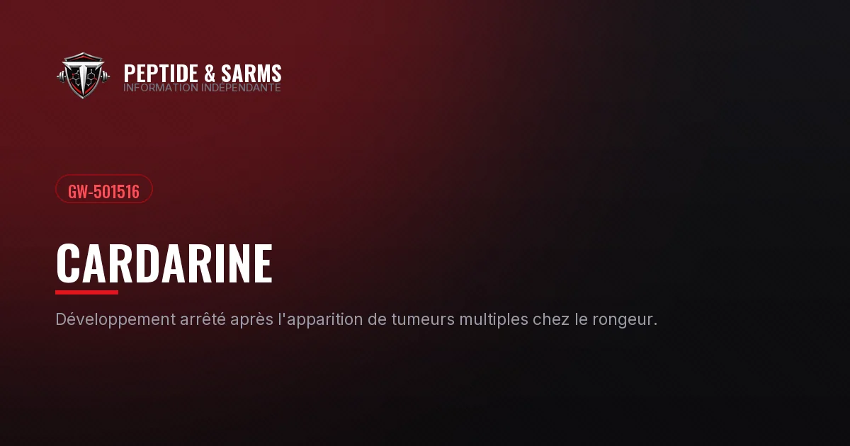 Bannière du guide sur la cardarine GW-501516 et les tumeurs observées chez le rongeur