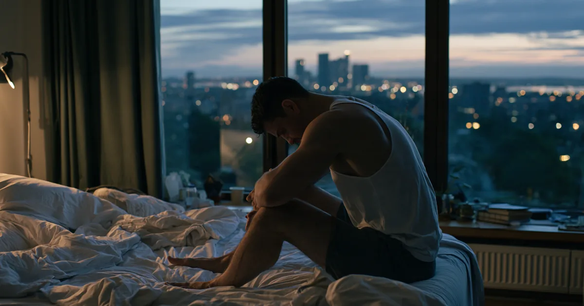 Homme fatigué au bureau, illustration du stress chronique et de son effet sur la testostérone